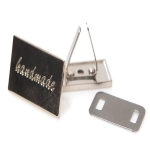 Metal Label, 'Handmade,' Engraved,(ΒΑ000403) Color Νίκελ /  Nickel